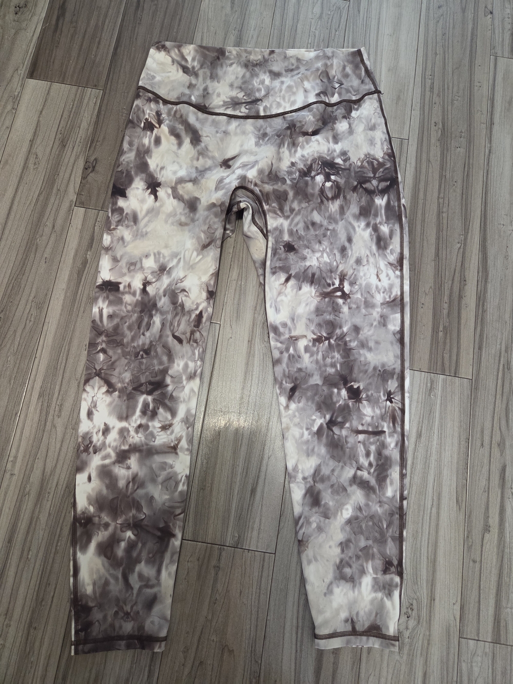 Gymshark Tie-Dye High-Waist Jeggings — Taupe & White